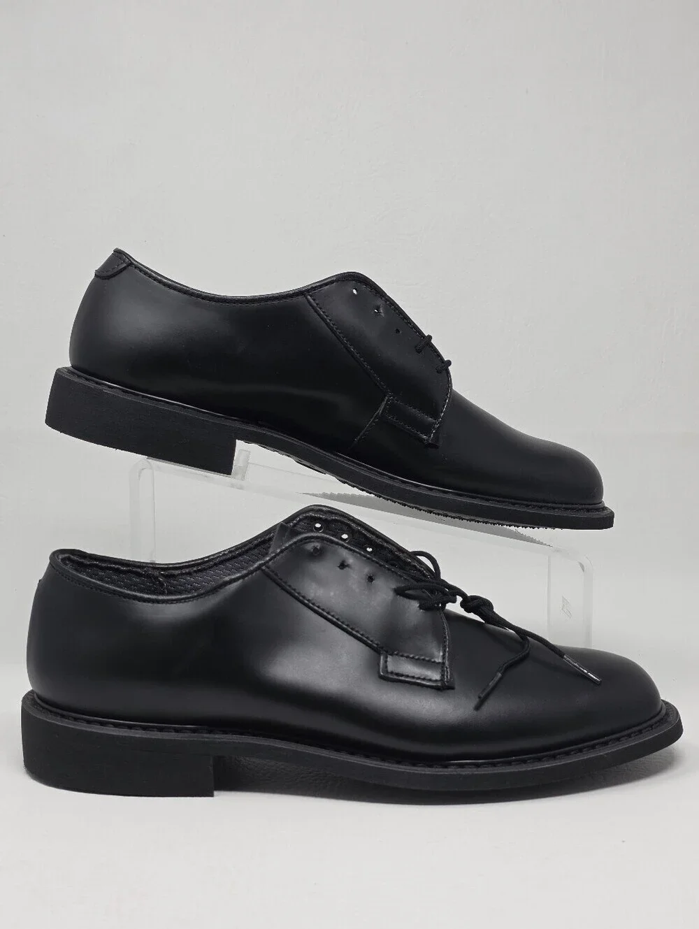 Bates Mens Size 7.5 D Leather Uniform Oxford Dress Shoes 00968 Vibram Soles